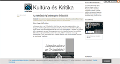 Desktop Screenshot of kultura-es-kritika.blog.hu