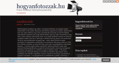 Desktop Screenshot of hogyanfotozzak.blog.hu