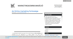 Desktop Screenshot of marketingkommunikacio.blog.hu