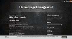 Desktop Screenshot of dalszovegekmagyarul.blog.hu
